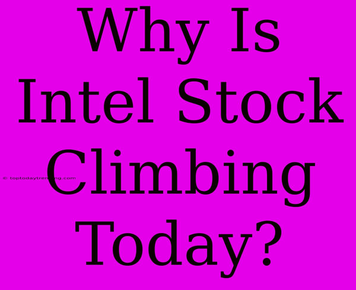 Why Is Intel Stock Climbing Today?