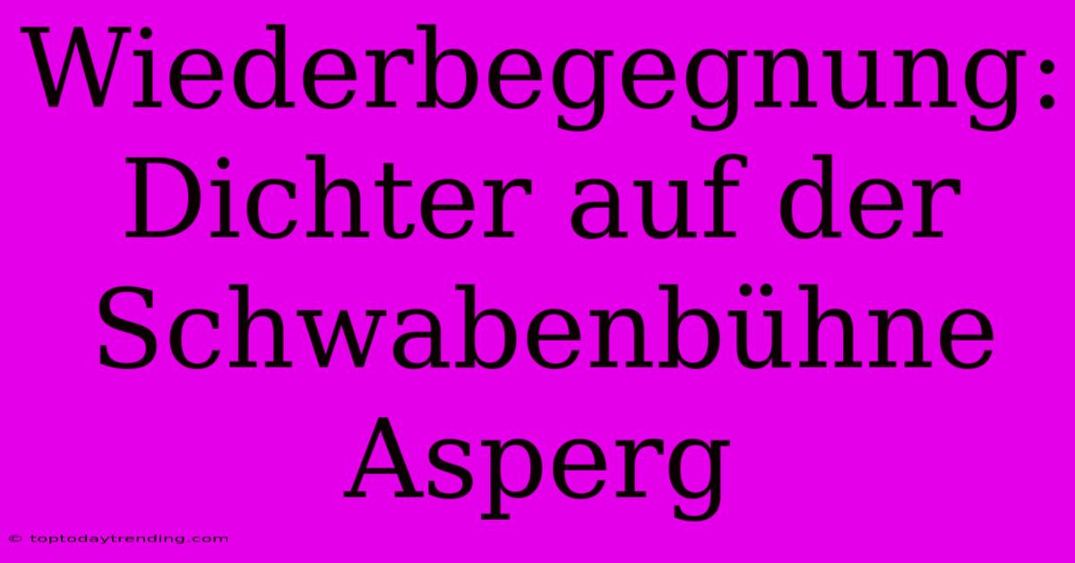 Wiederbegegnung: Dichter Auf Der Schwabenbühne Asperg