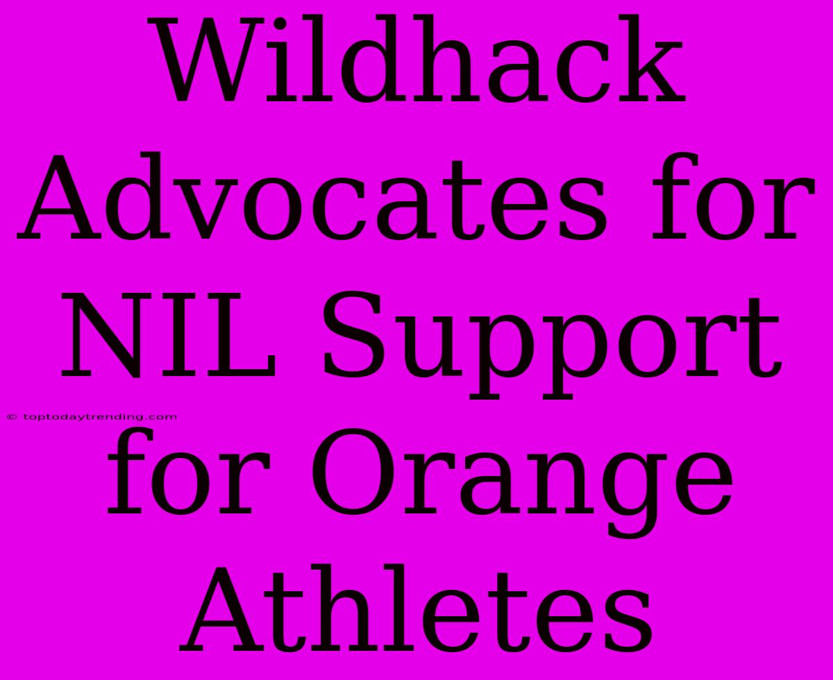 Wildhack Advocates For NIL Support For Orange Athletes