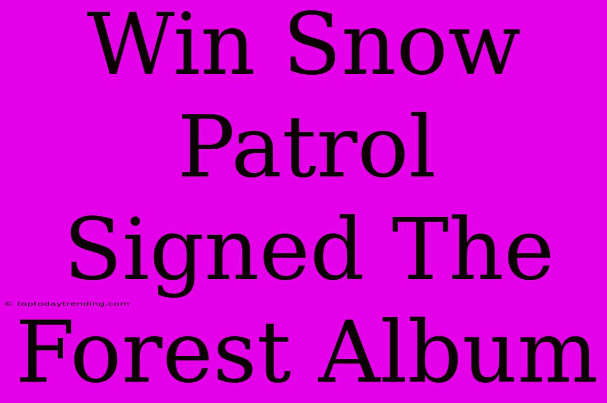 Win Snow Patrol Signed The Forest Album