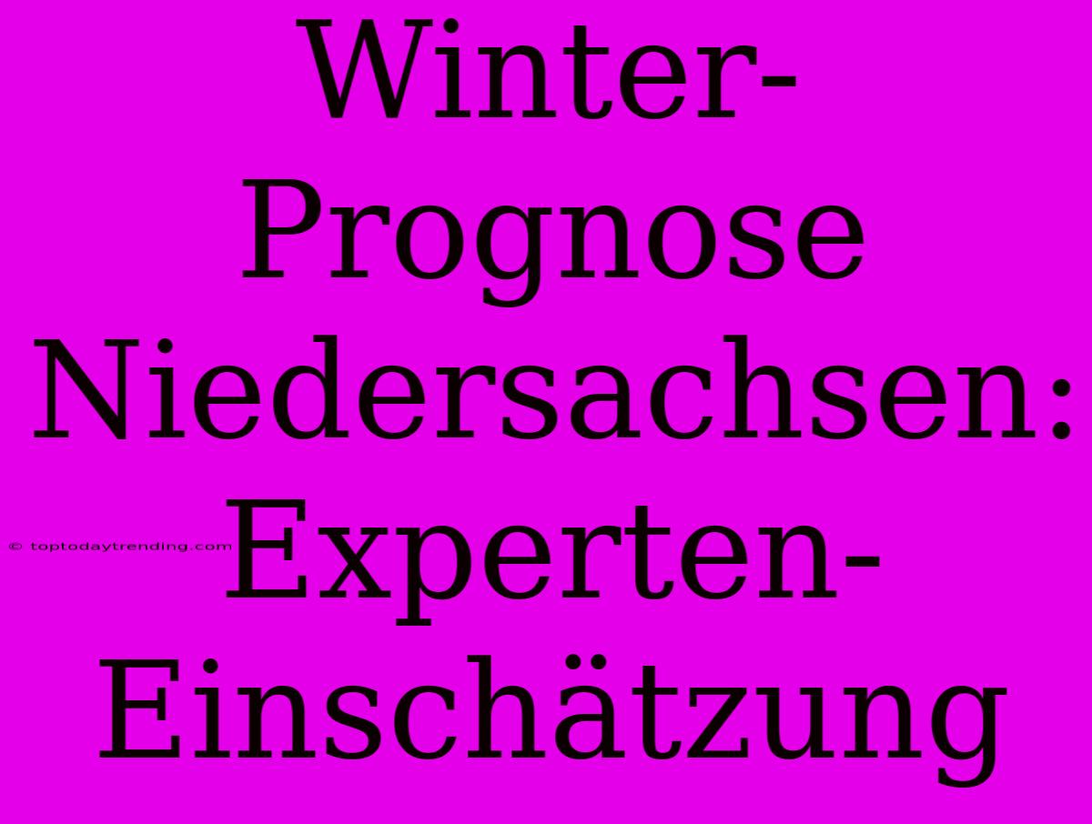 Winter-Prognose Niedersachsen: Experten-Einschätzung