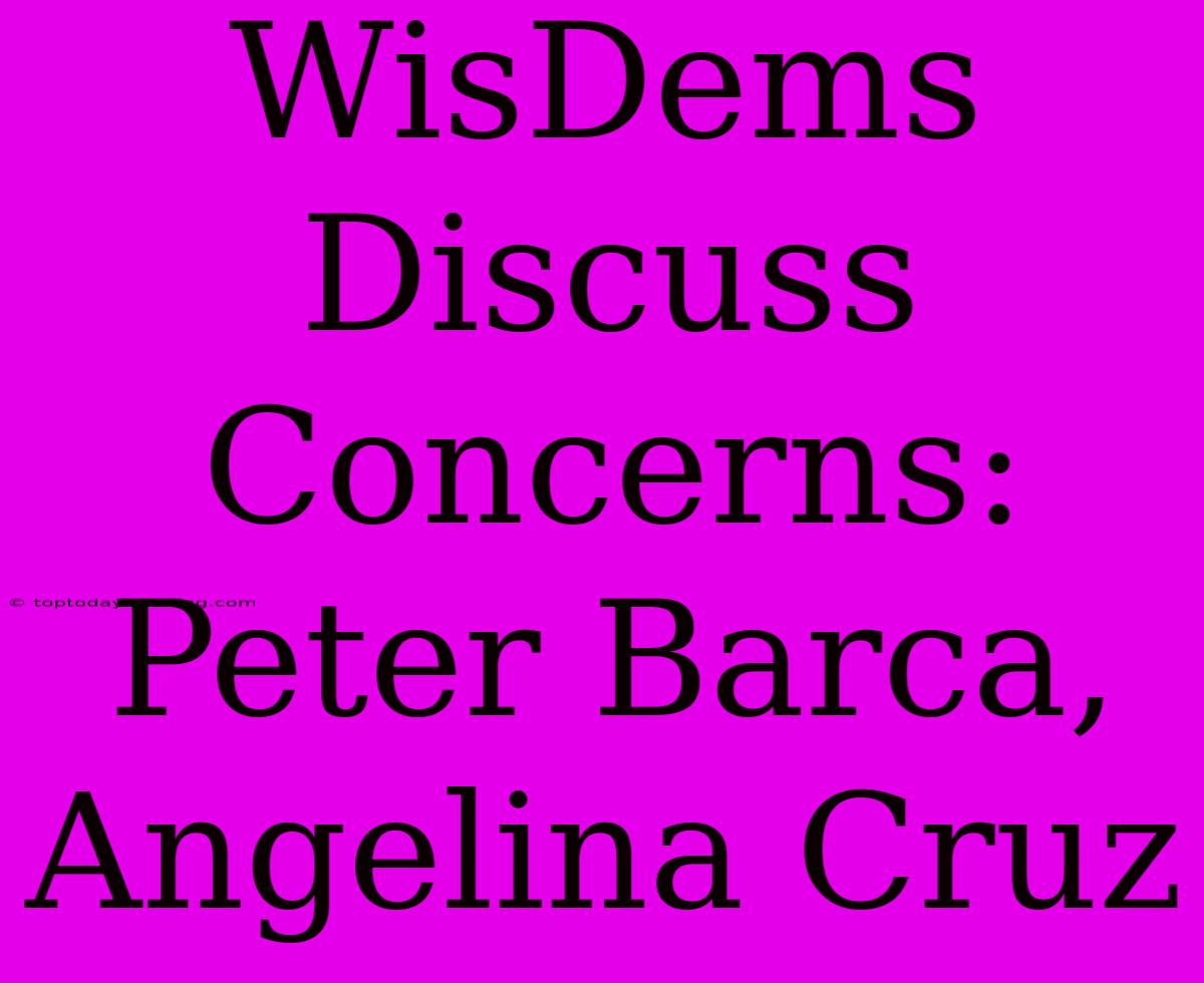 WisDems Discuss Concerns: Peter Barca, Angelina Cruz