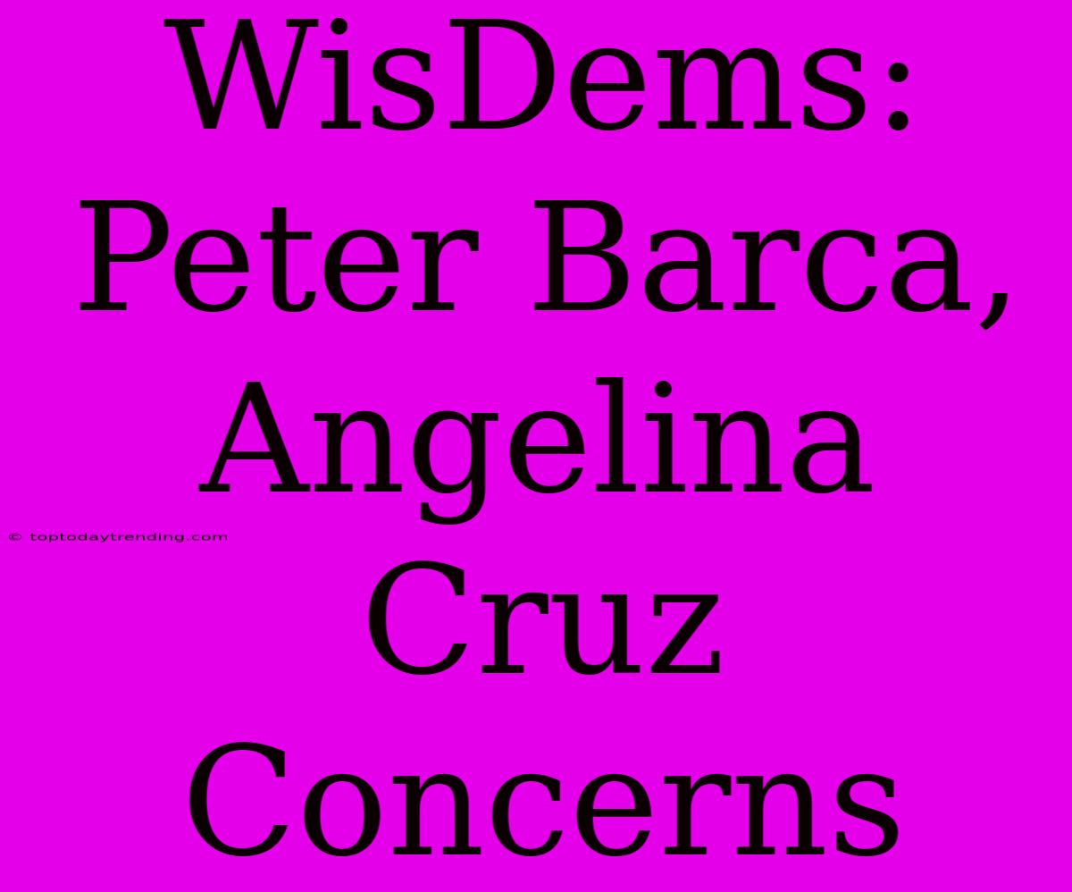 WisDems: Peter Barca, Angelina Cruz Concerns