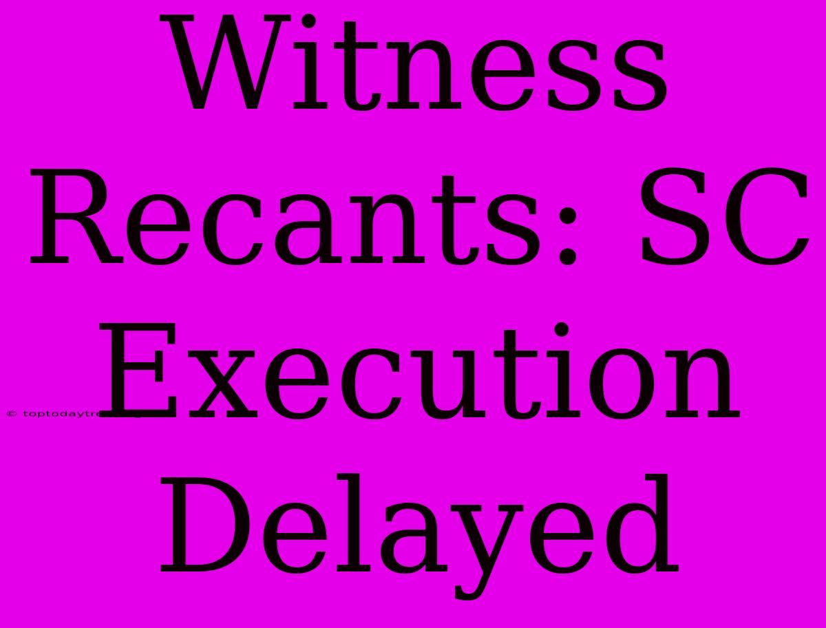 Witness Recants: SC Execution Delayed