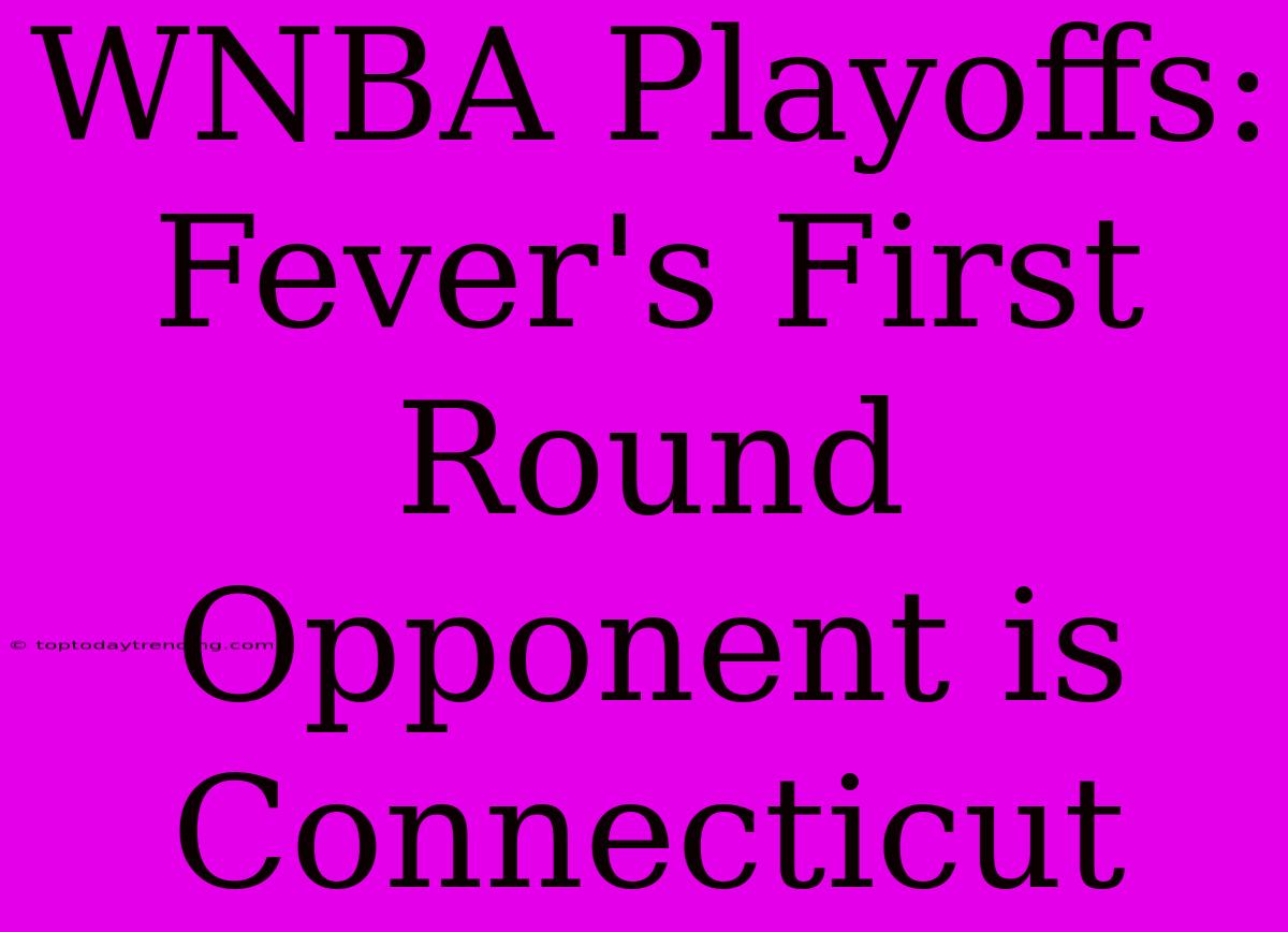 WNBA Playoffs: Fever's First Round Opponent Is Connecticut