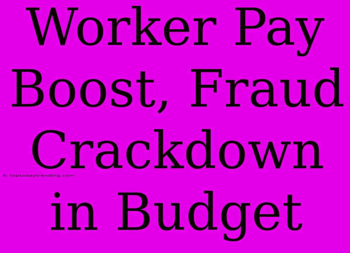 Worker Pay Boost, Fraud Crackdown In Budget