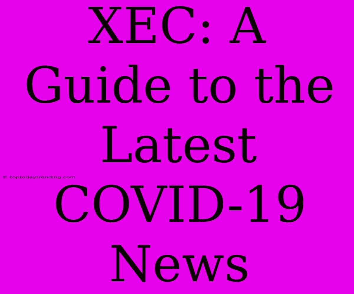 XEC: A Guide To The Latest COVID-19 News