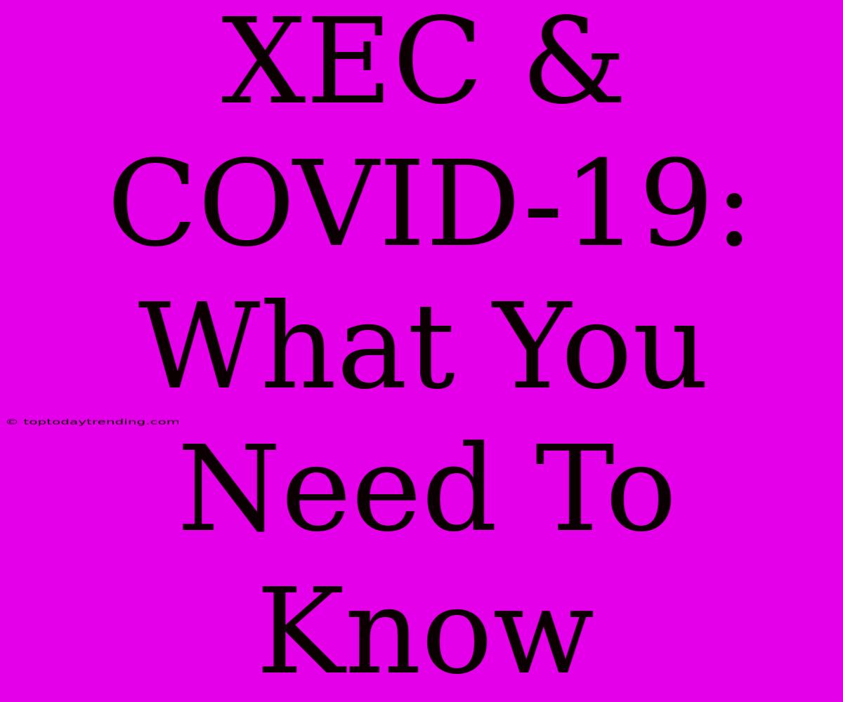 XEC & COVID-19: What You Need To Know