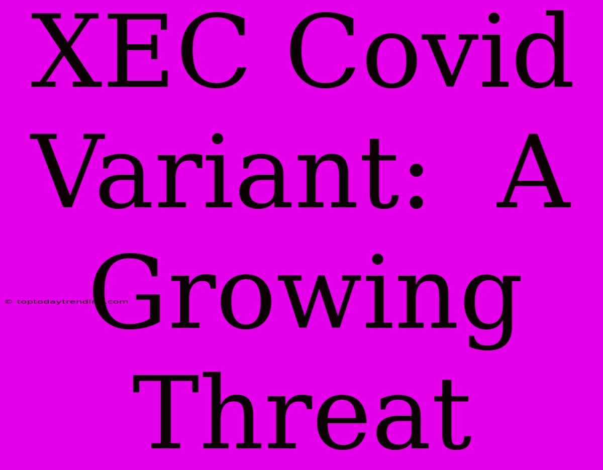 XEC Covid Variant:  A Growing Threat