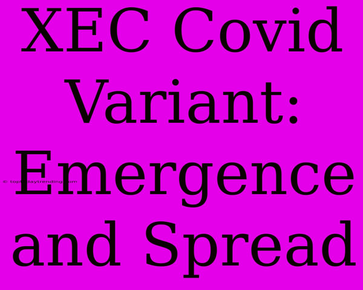 XEC Covid Variant:  Emergence And Spread