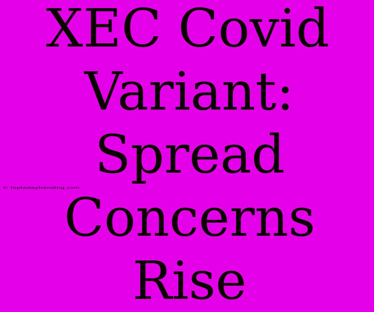 XEC Covid Variant: Spread Concerns Rise