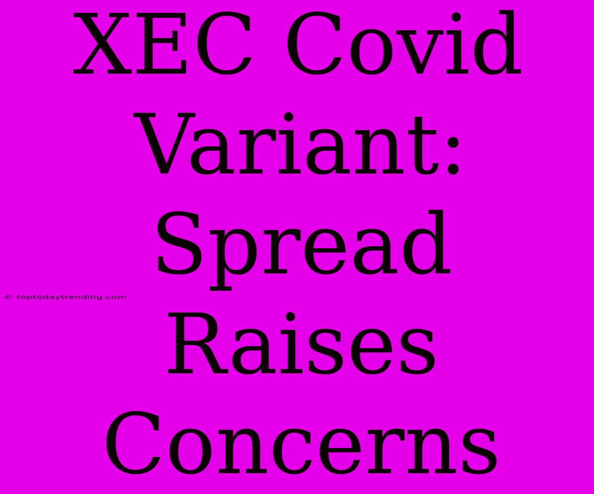 XEC Covid Variant:  Spread Raises Concerns