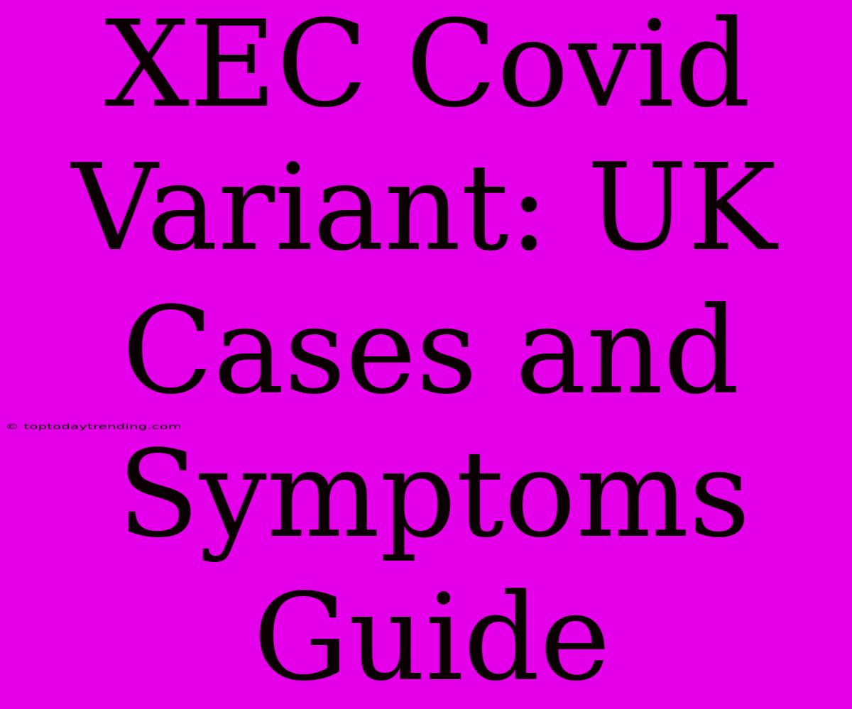 XEC Covid Variant: UK Cases And Symptoms Guide