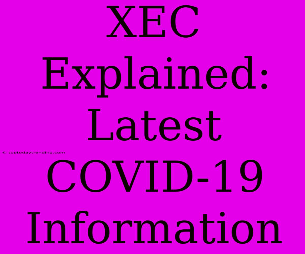 XEC Explained: Latest COVID-19 Information