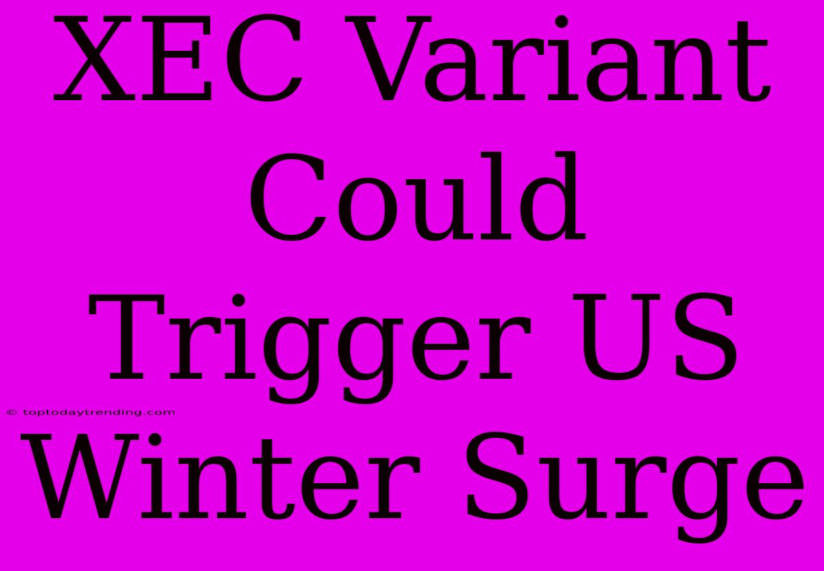 XEC Variant Could Trigger US Winter Surge