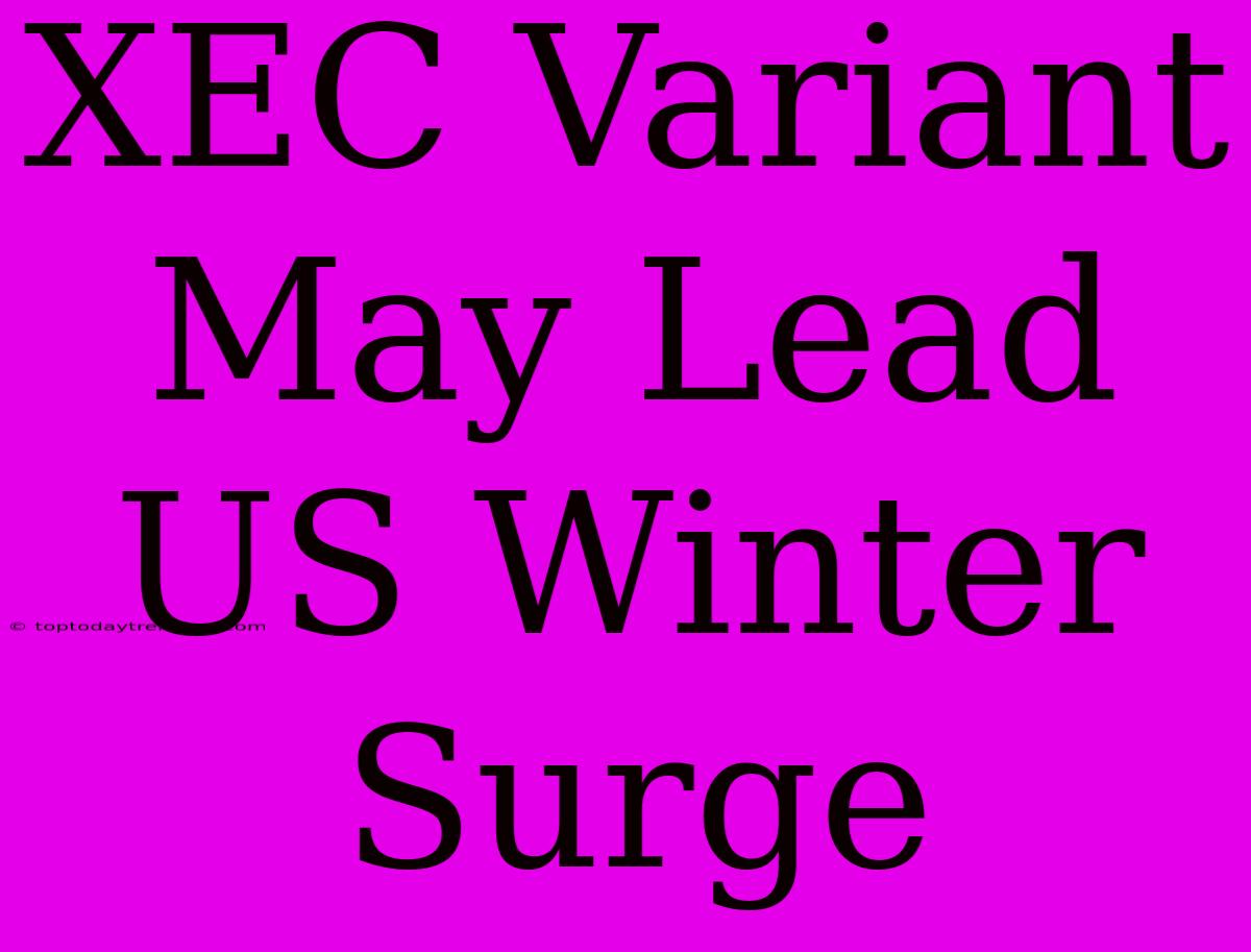 XEC Variant May Lead US Winter Surge