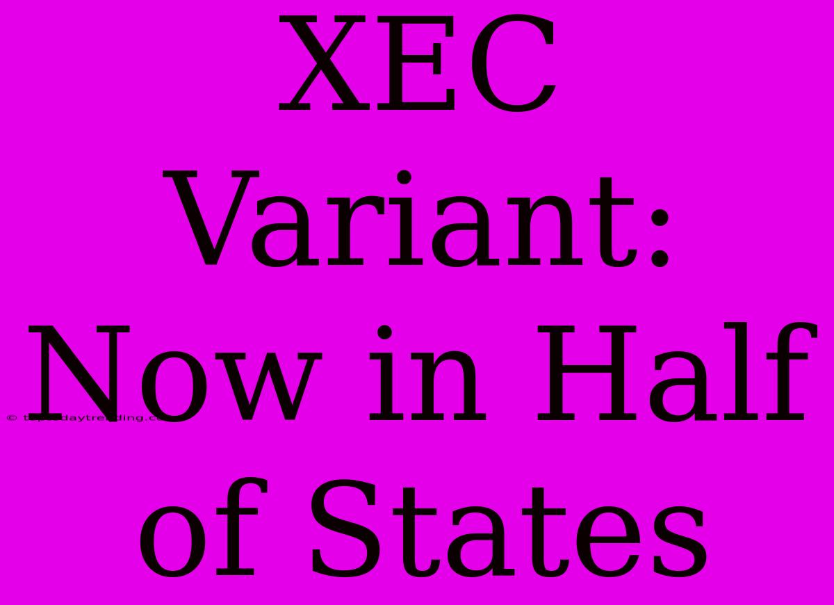 XEC Variant: Now In Half Of States