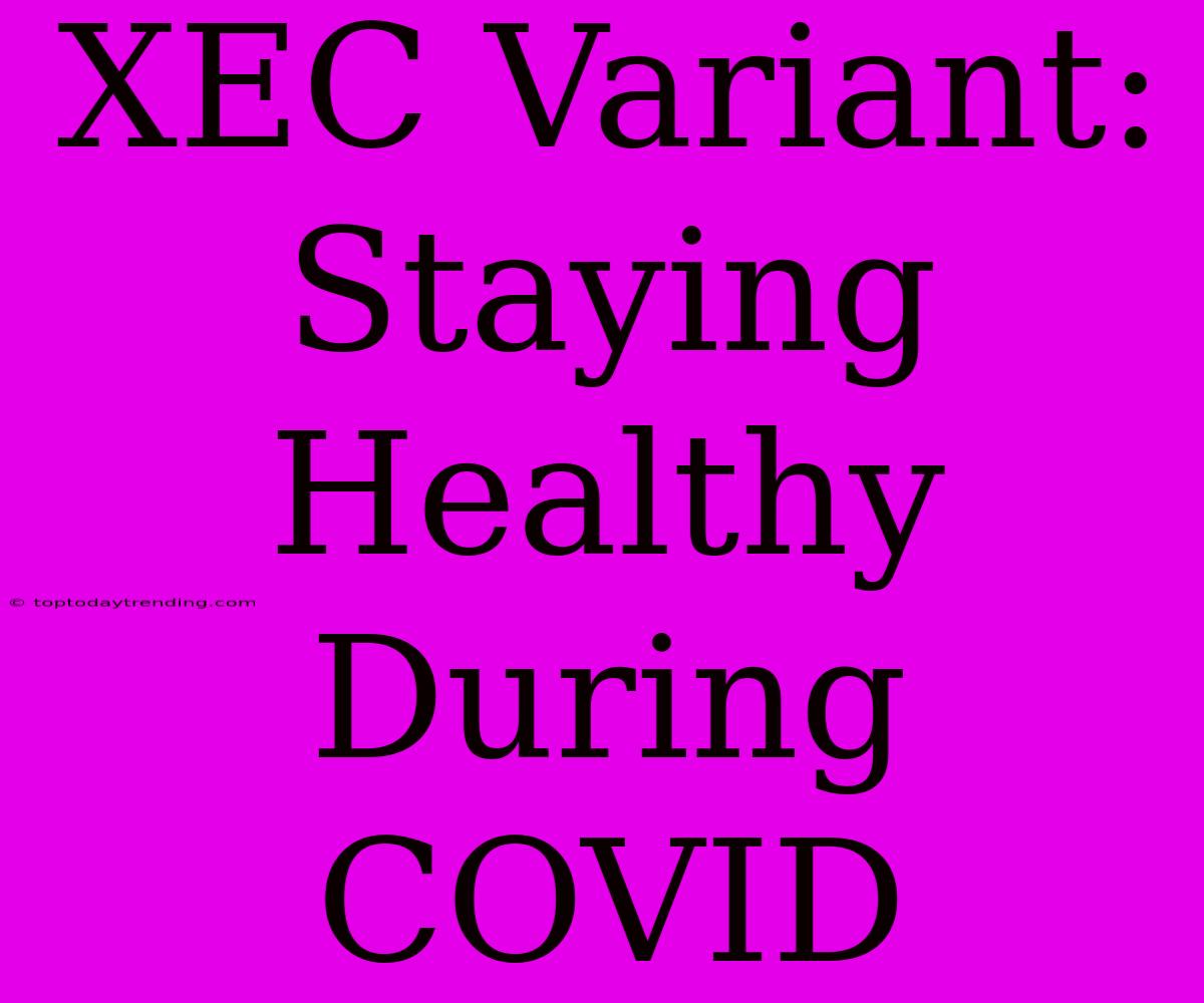 XEC Variant: Staying Healthy During COVID