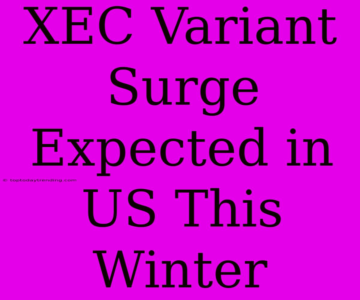 XEC Variant Surge Expected In US This Winter