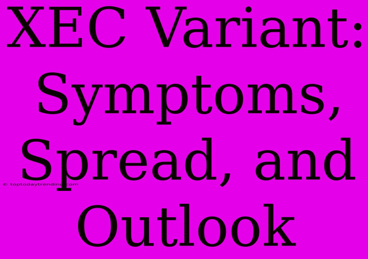 XEC Variant: Symptoms, Spread, And Outlook