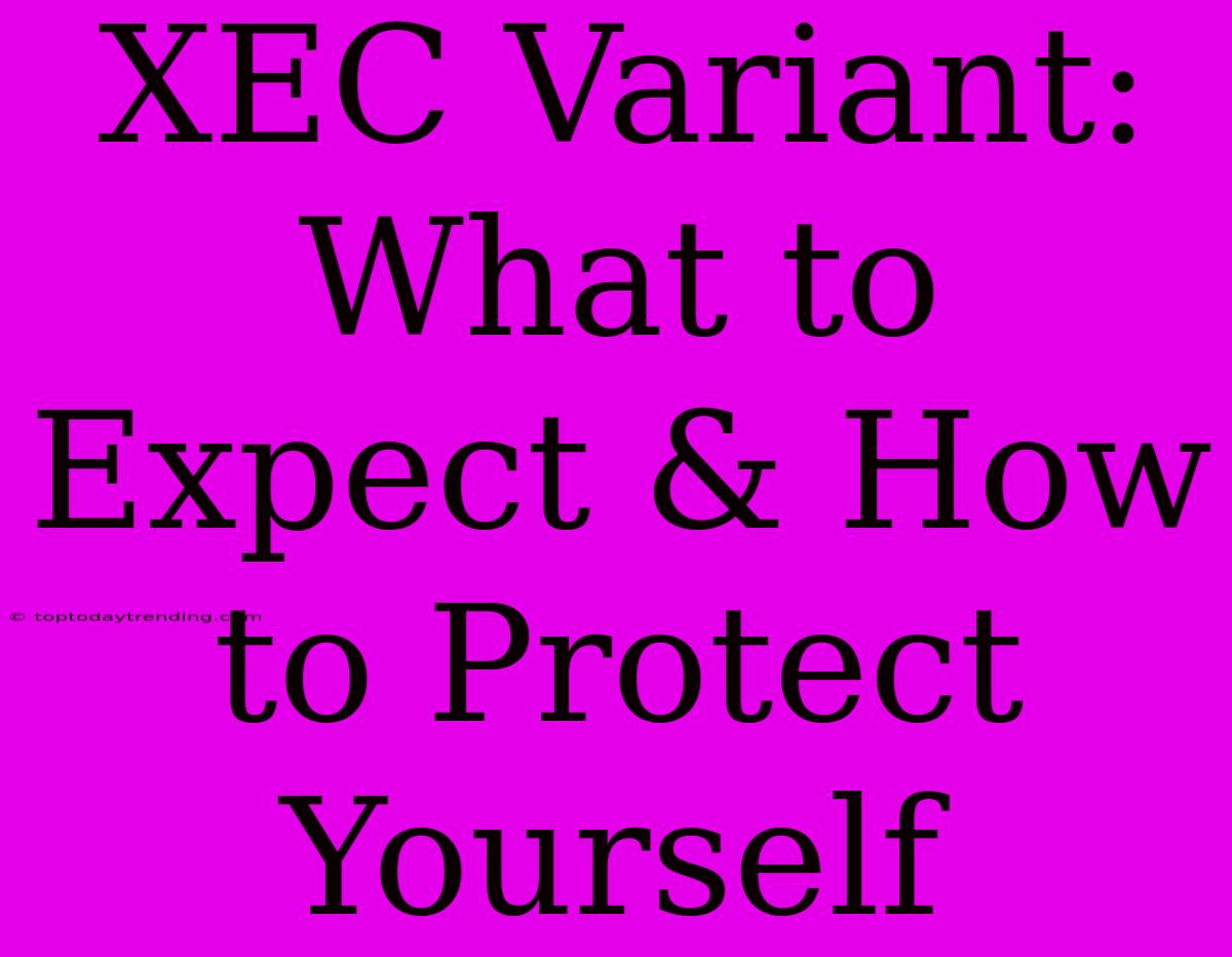 XEC Variant: What To Expect & How To Protect Yourself