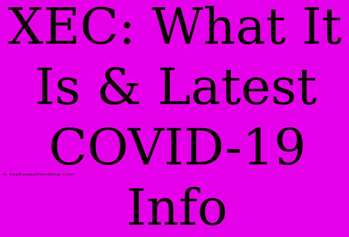 XEC: What It Is & Latest COVID-19 Info