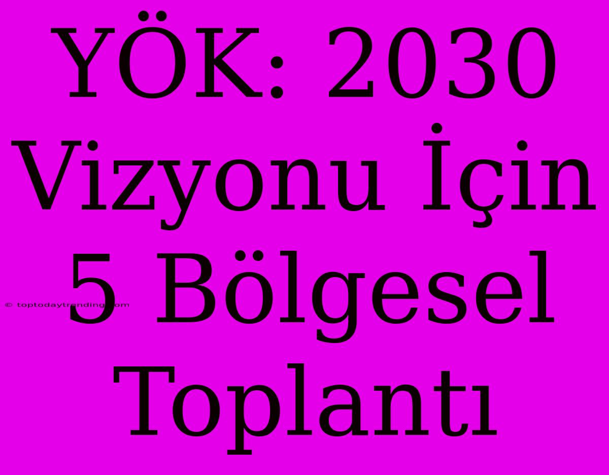 YÖK: 2030 Vizyonu İçin 5 Bölgesel Toplantı