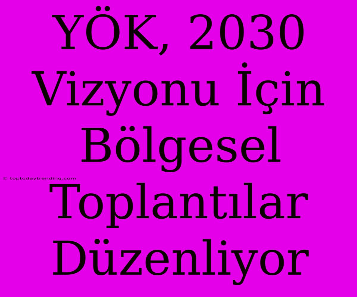 YÖK, 2030 Vizyonu İçin Bölgesel Toplantılar Düzenliyor