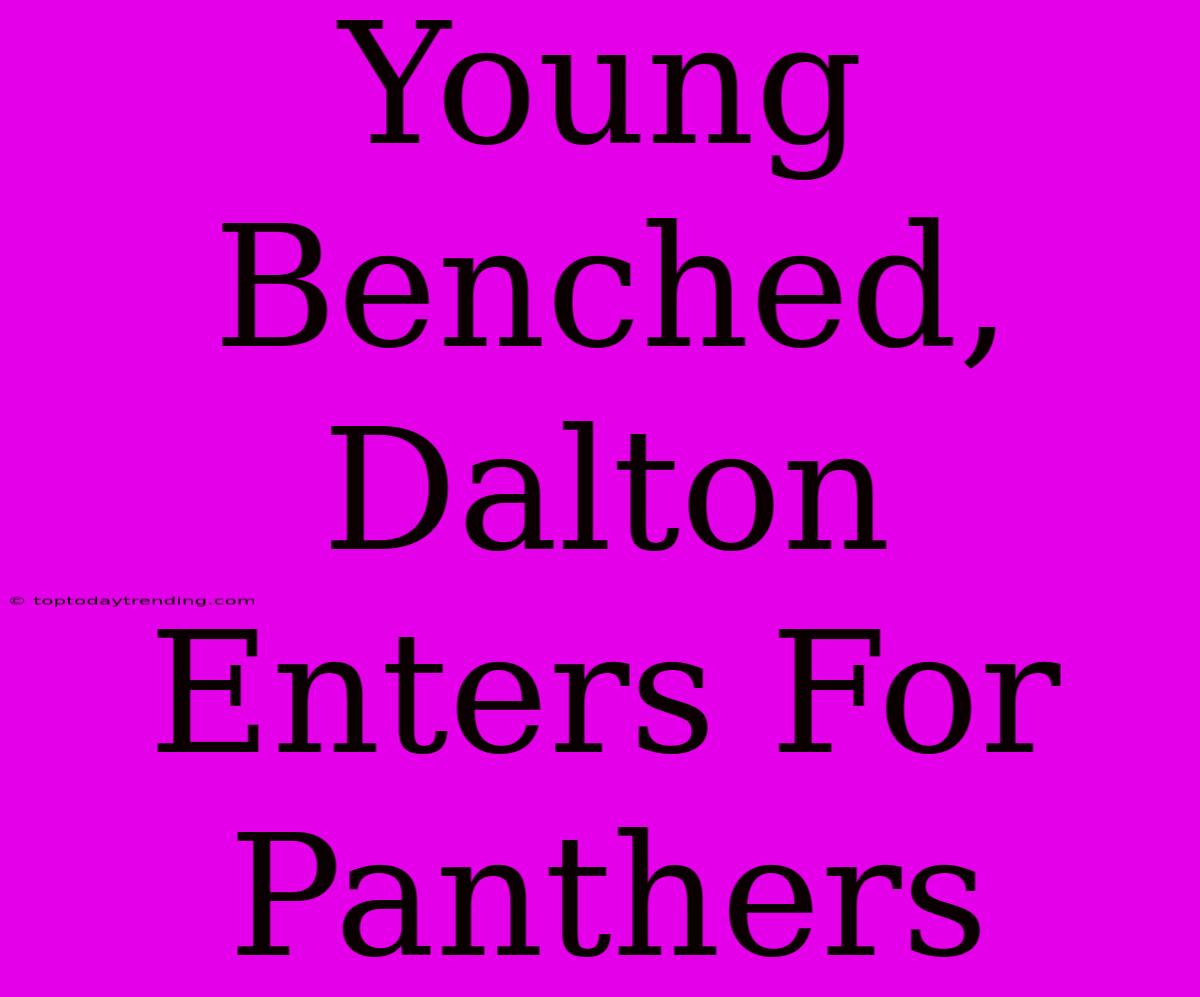 Young Benched, Dalton Enters For Panthers