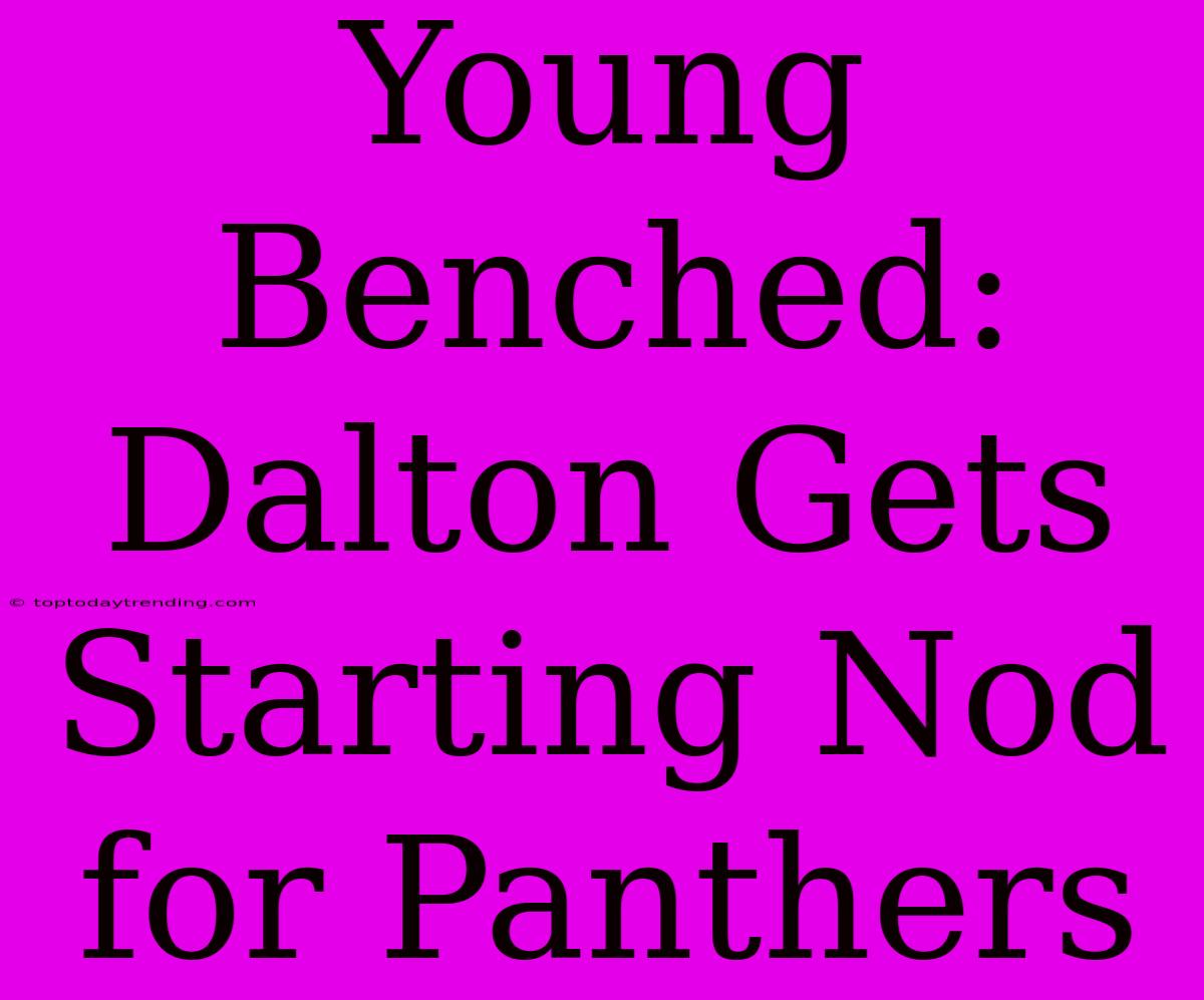 Young Benched: Dalton Gets Starting Nod For Panthers