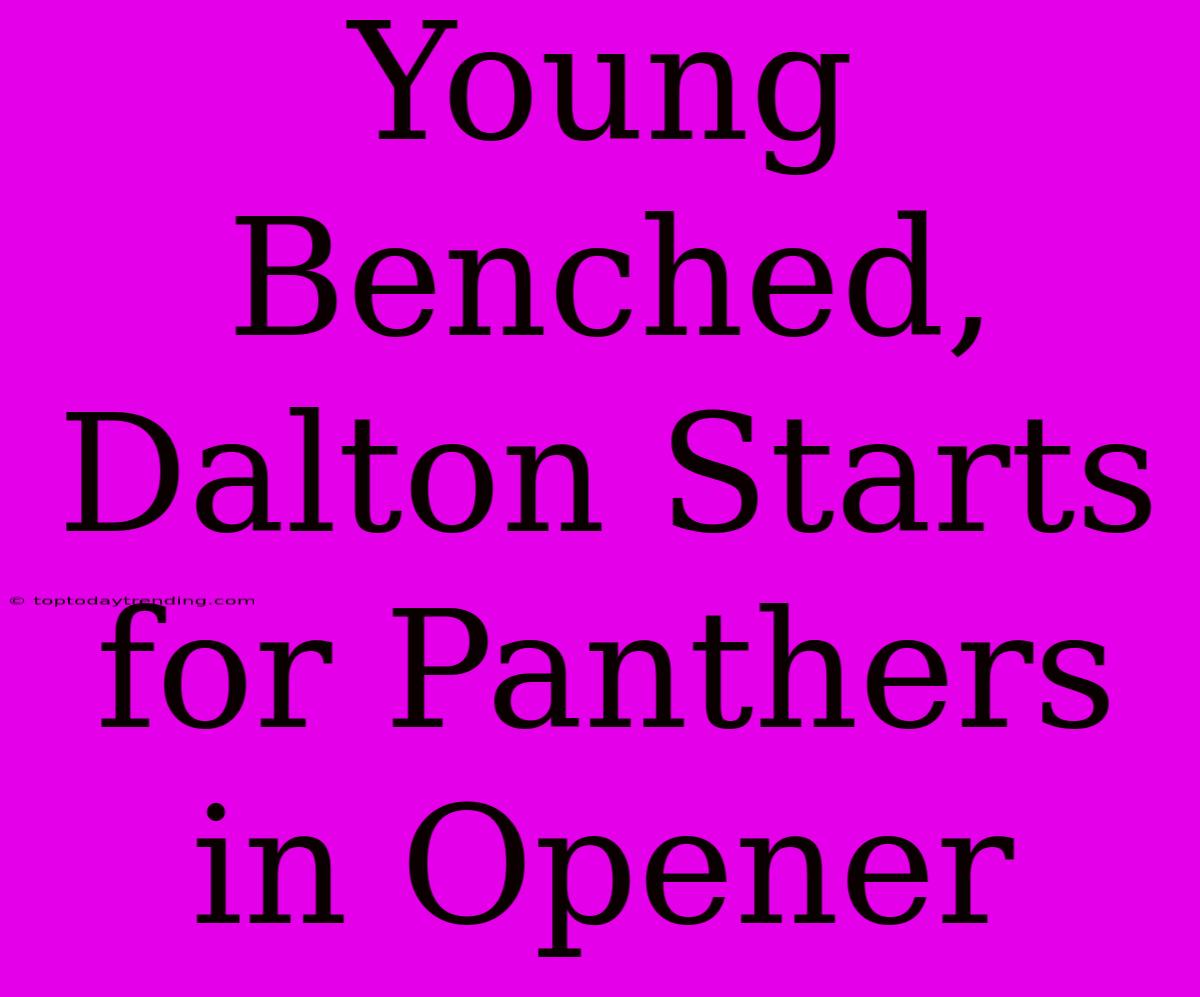 Young Benched, Dalton Starts For Panthers In Opener