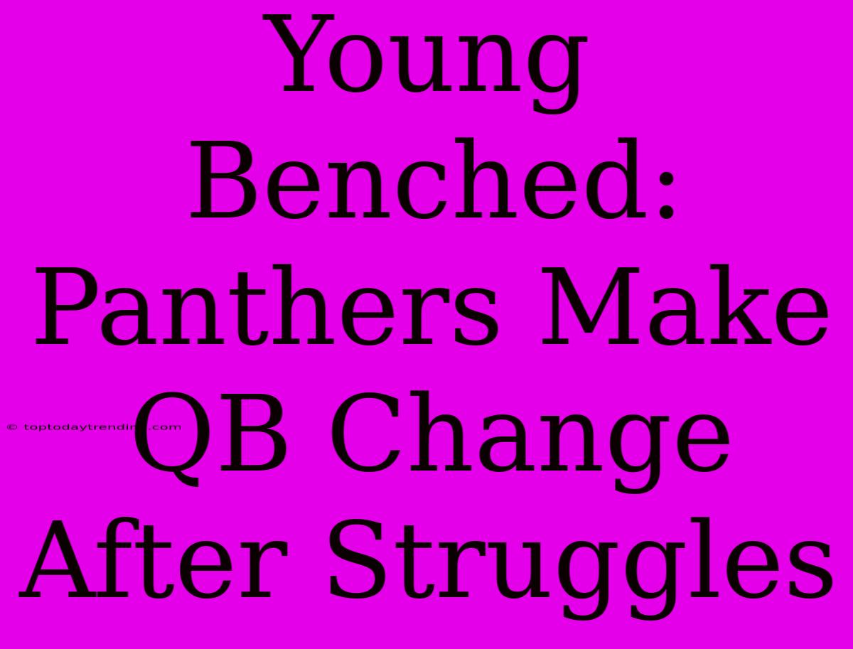 Young Benched: Panthers Make QB Change After Struggles