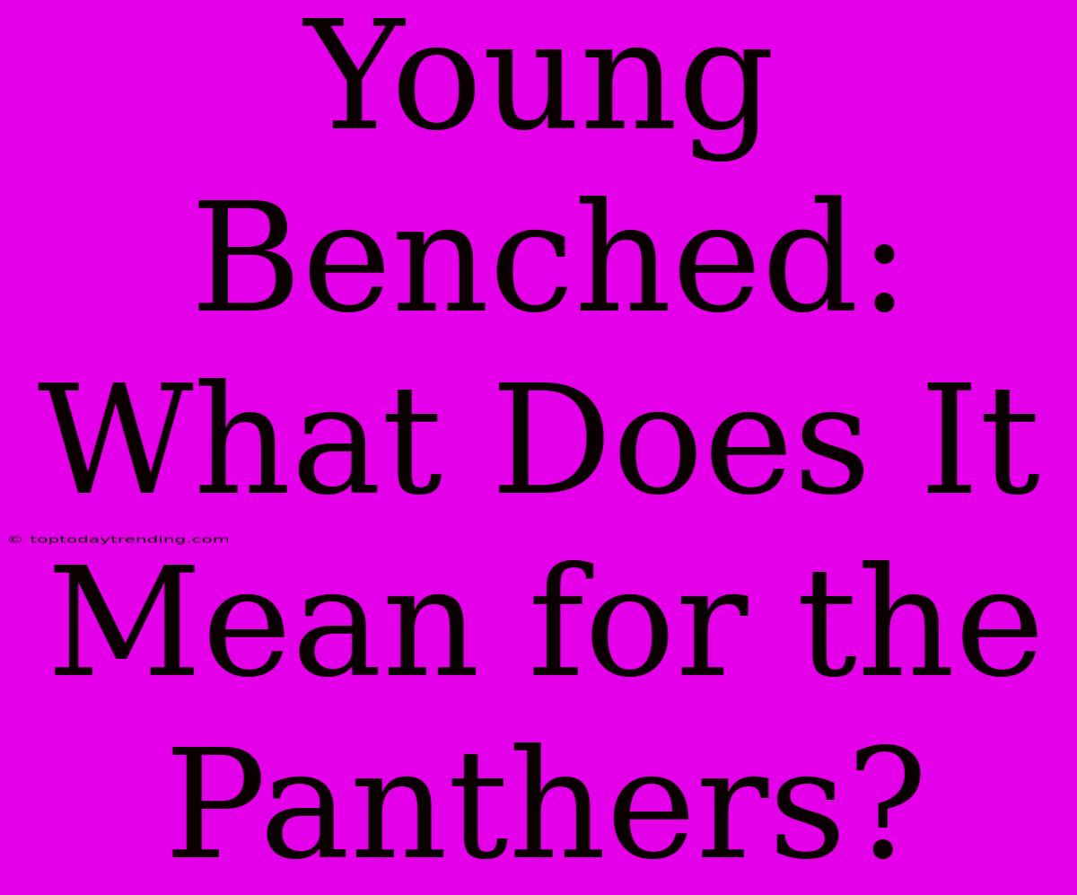 Young Benched: What Does It Mean For The Panthers?