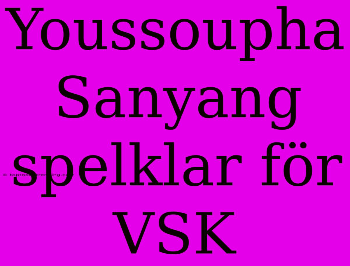 Youssoupha Sanyang Spelklar För VSK