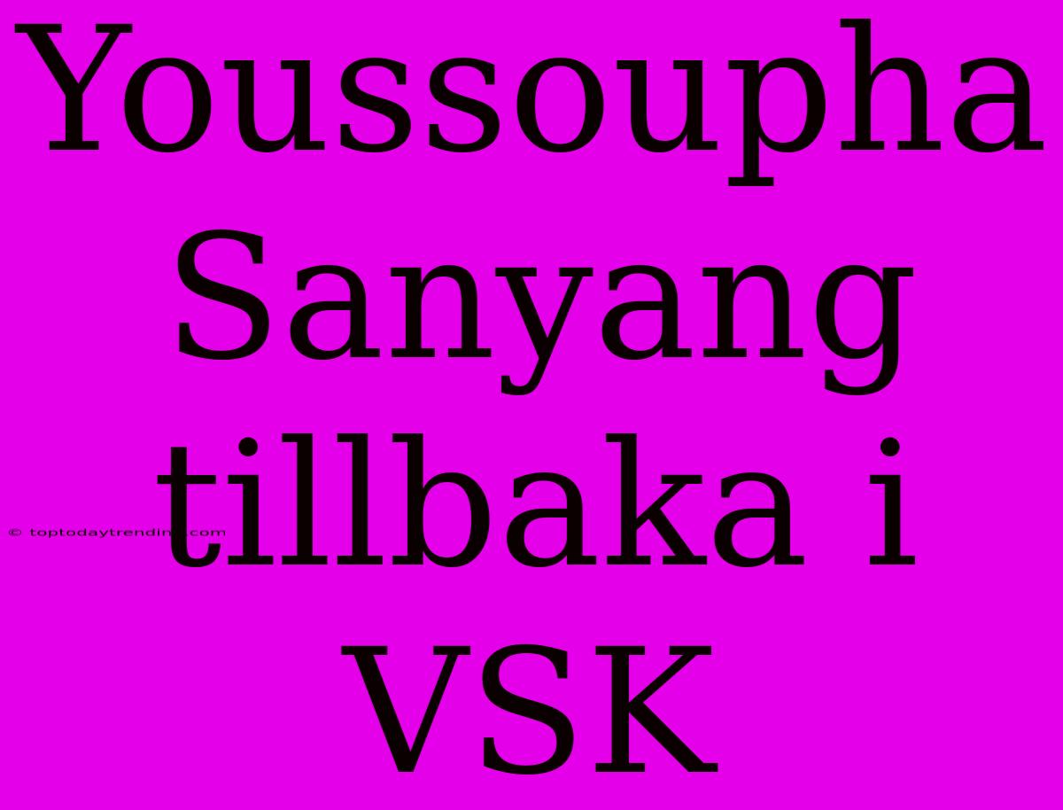 Youssoupha Sanyang Tillbaka I VSK