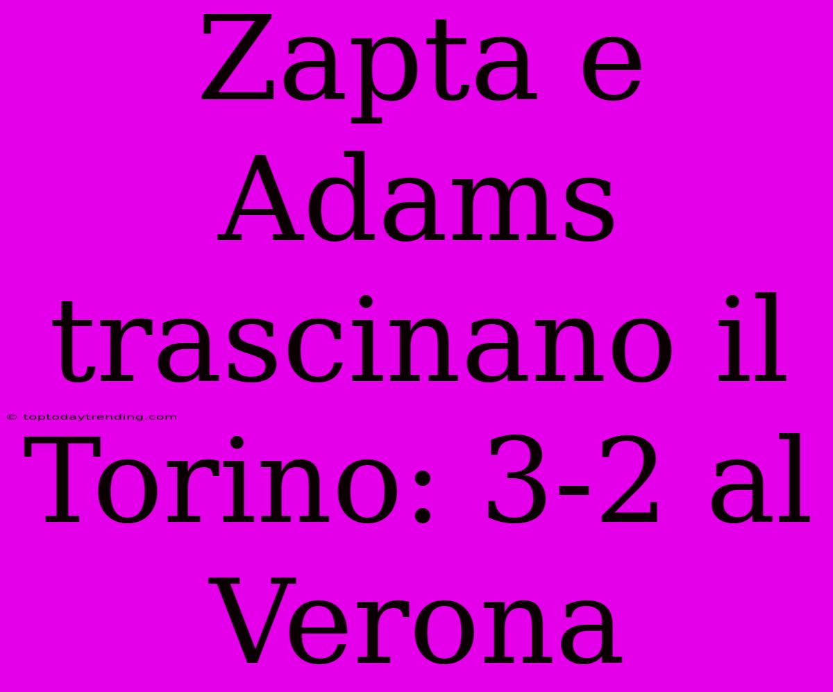 Zapta E Adams Trascinano Il Torino: 3-2 Al Verona