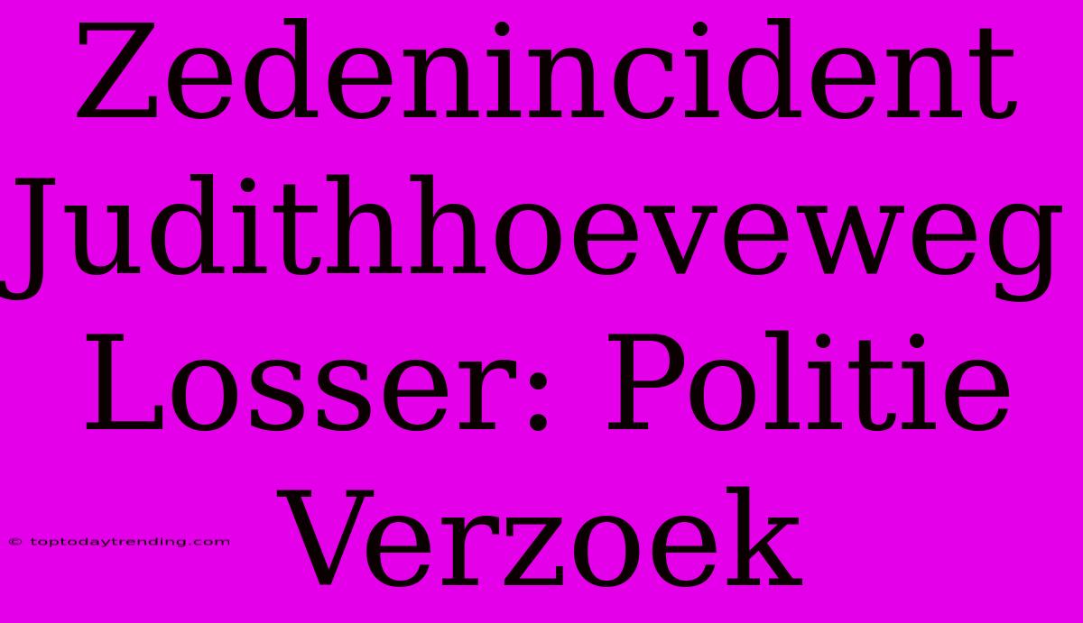 Zedenincident Judithhoeveweg Losser: Politie Verzoek