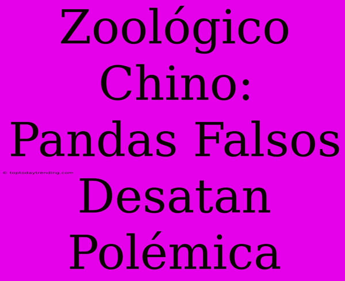 Zoológico Chino: Pandas Falsos Desatan Polémica